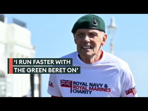 Honorary Royal Marine smashes world record for fastest marathon on crutches