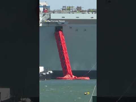 HMS Queen Elizabeth’s ultimate water slide 🛝⚓