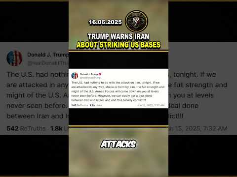 💥 PEACE OR RETALIATION? TRUMP WARNS IRAN ABOUT STRIKING US BASES #iran #usa #israel