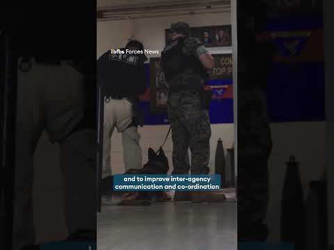 Tense active shooter drill with US Marines