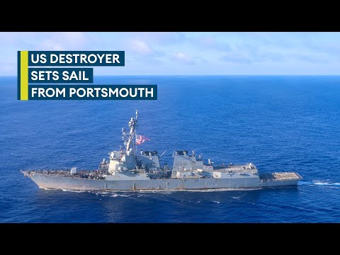 LIVE: Heavily armed US destroyer departs Portsmouth following Baltic security mission