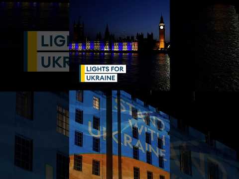 Ministry of Defence HQ has lit up in Ukraine’s colours