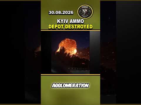 💥 HUGE EXPLOSION! KYIV AMMO DEPOT DESTROYED! #russia #ukrainewar #viral