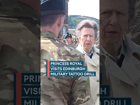 Princess Anne meets Royal Edinburgh Military Tattoo performers