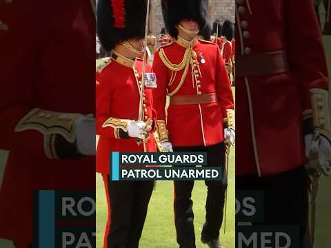 Royal Guards patrol unarmed