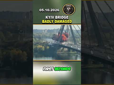 💥 RUSSIA ATTACKS KYIV’S NORTHERN BRIDGE #russia #ukraine #viral